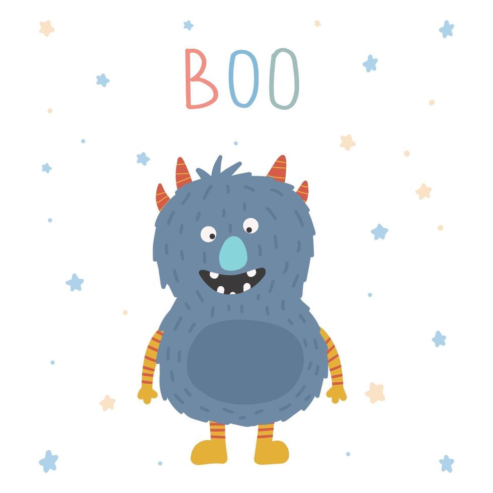 Monster bunt. niedlicher Cartoon kawaii beängstigend glückliches Halloween vektor