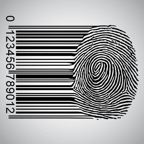 Barcode, der Fingerabdruck, Vektorillustration wird vektor