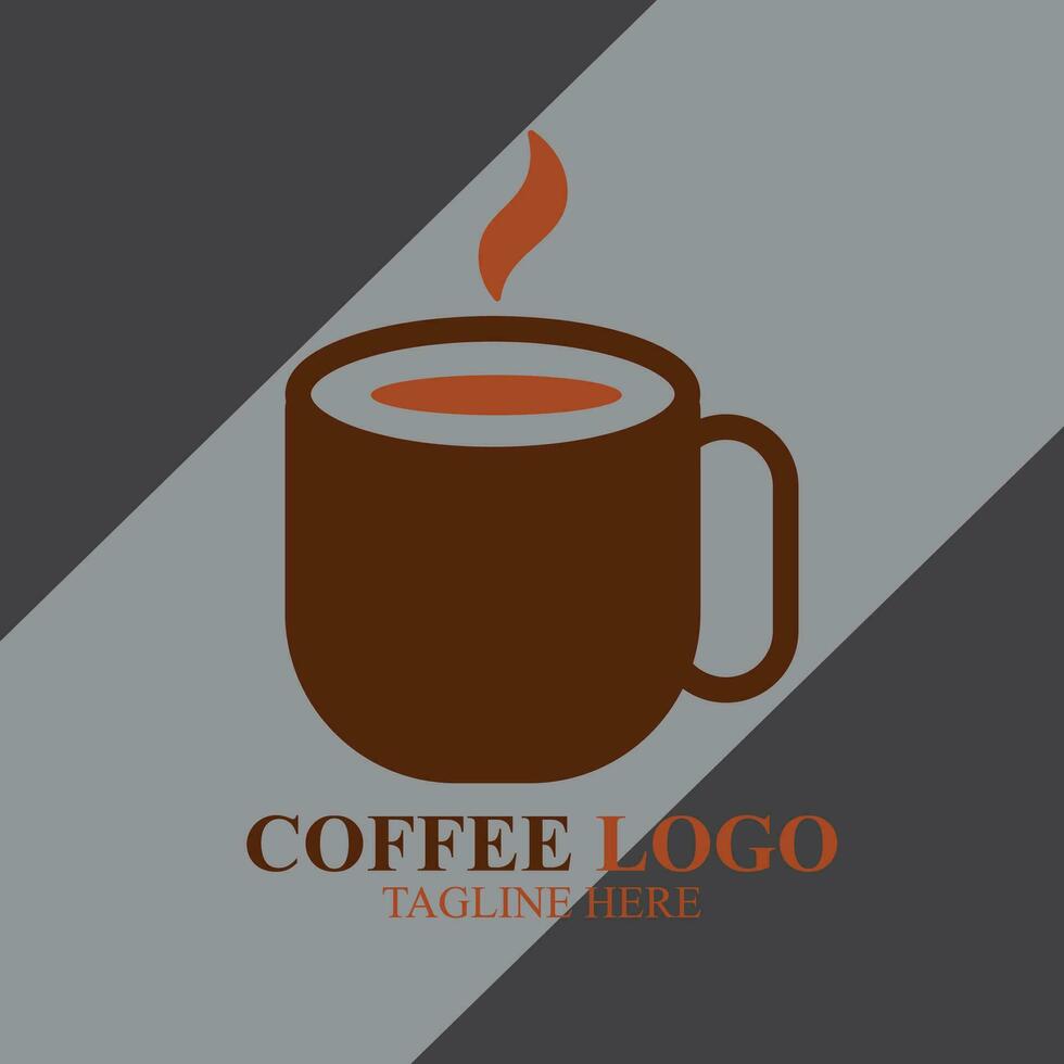 enkel kaffe logotyp design service vektor