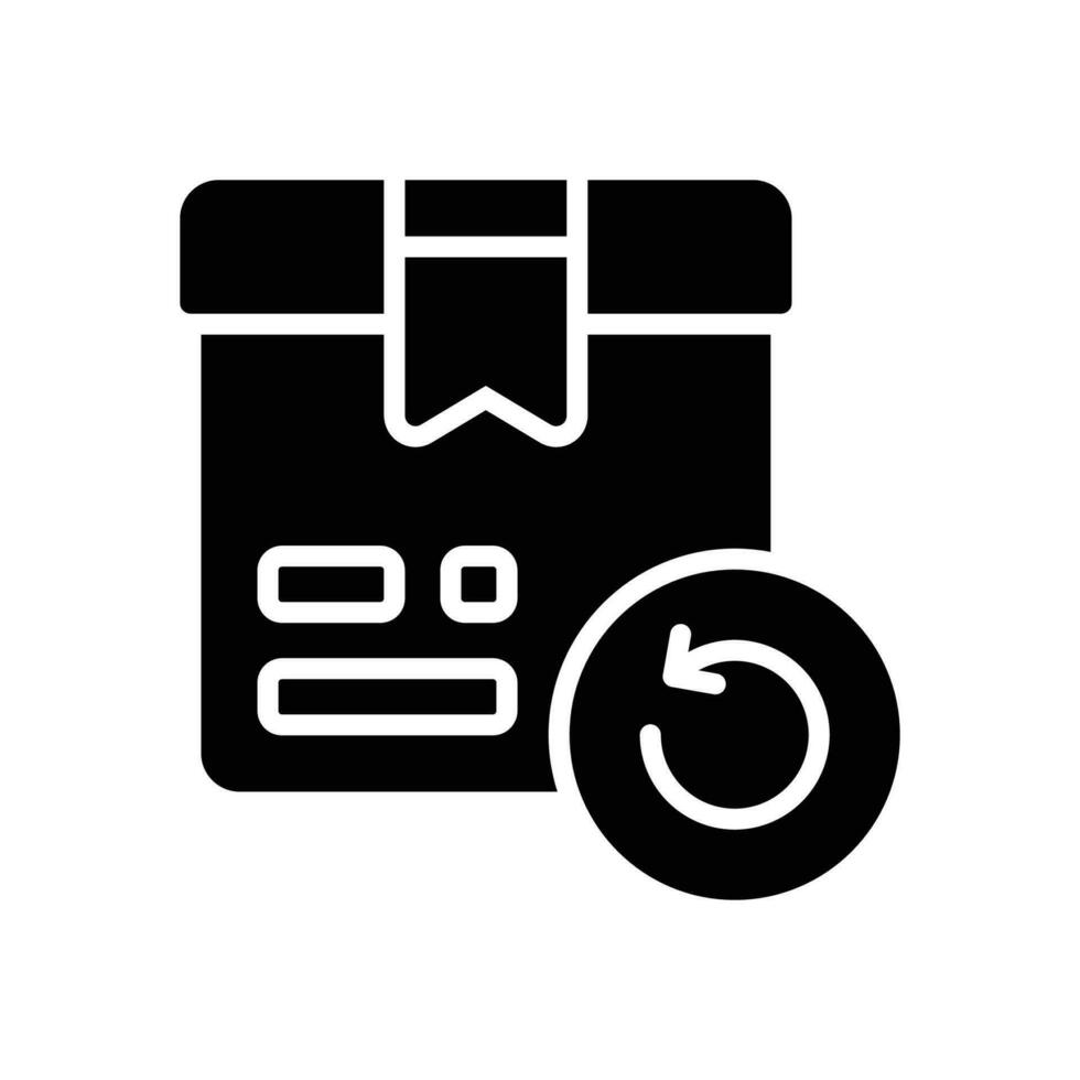 Produkt Rückkehr Glyphe Symbol. Vektor Symbol zum Ihre Webseite, Handy, Mobiltelefon, Präsentation, und Logo Design.
