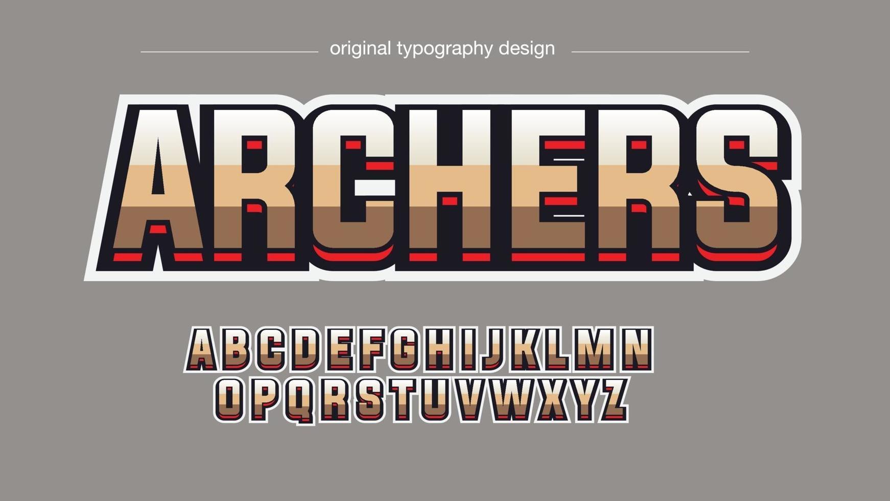 goldene Streifen moderner Sportteam-Typografie-Stil vektor