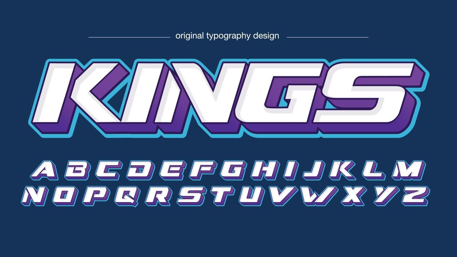 weiße und lila kursive Sport-Gaming-Typografie vektor