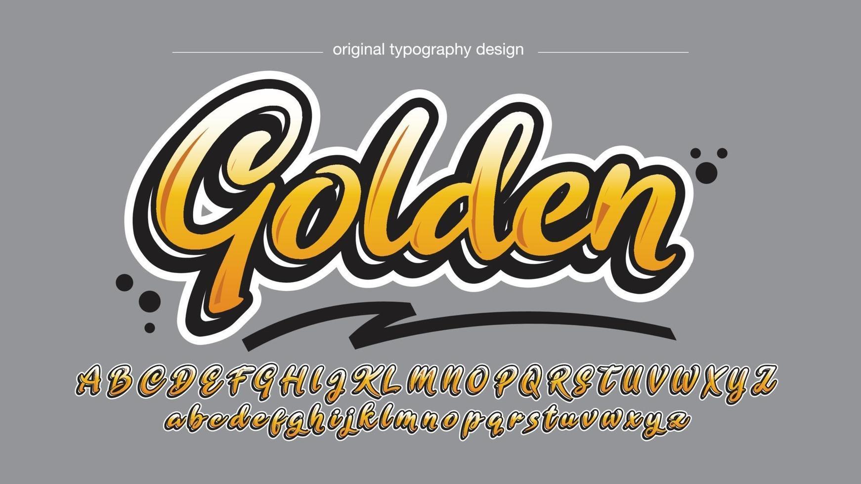 gul modern kursiv graffiti typografi vektor