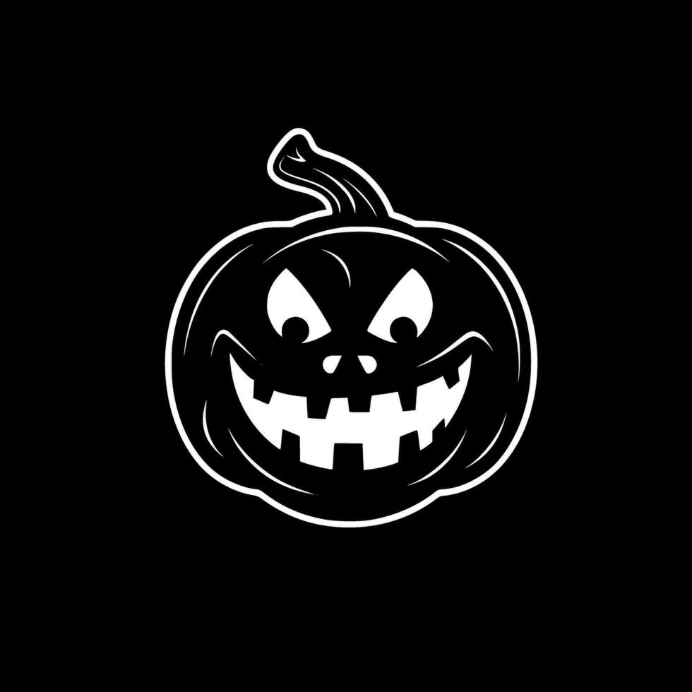 halloween - svart och vit isolerat ikon - vektor illustration