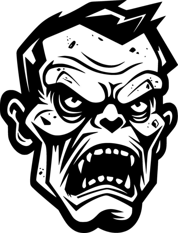 Zombie - - minimalistisch und eben Logo - - Vektor Illustration