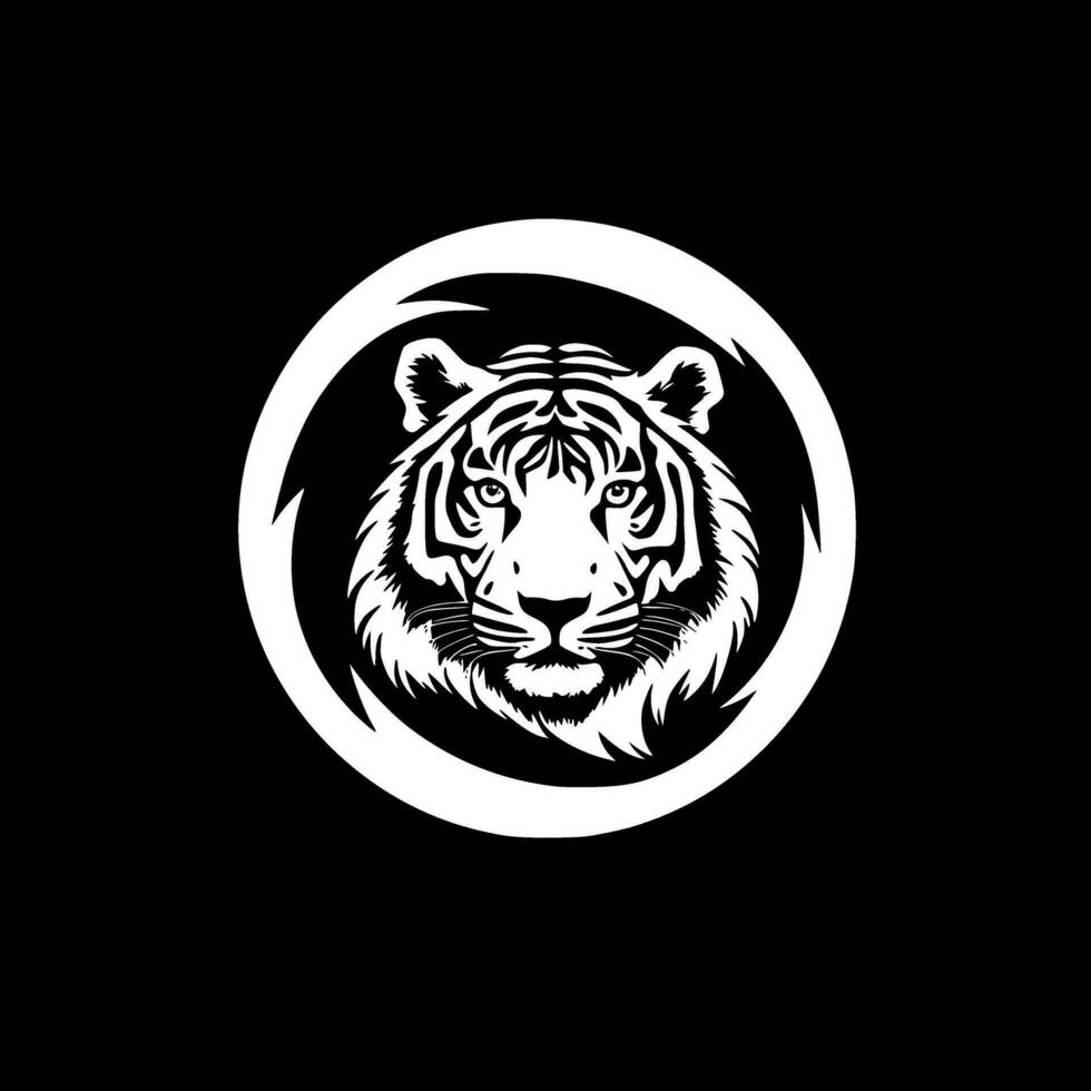 tiger, minimalistisk och enkel silhuett - vektor illustration