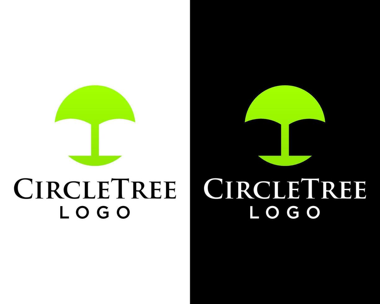 cirkel träd enkel logotyp design. vektor