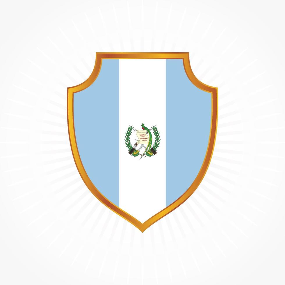 Guatemala-Flaggenvektor mit Schildrahmen vektor