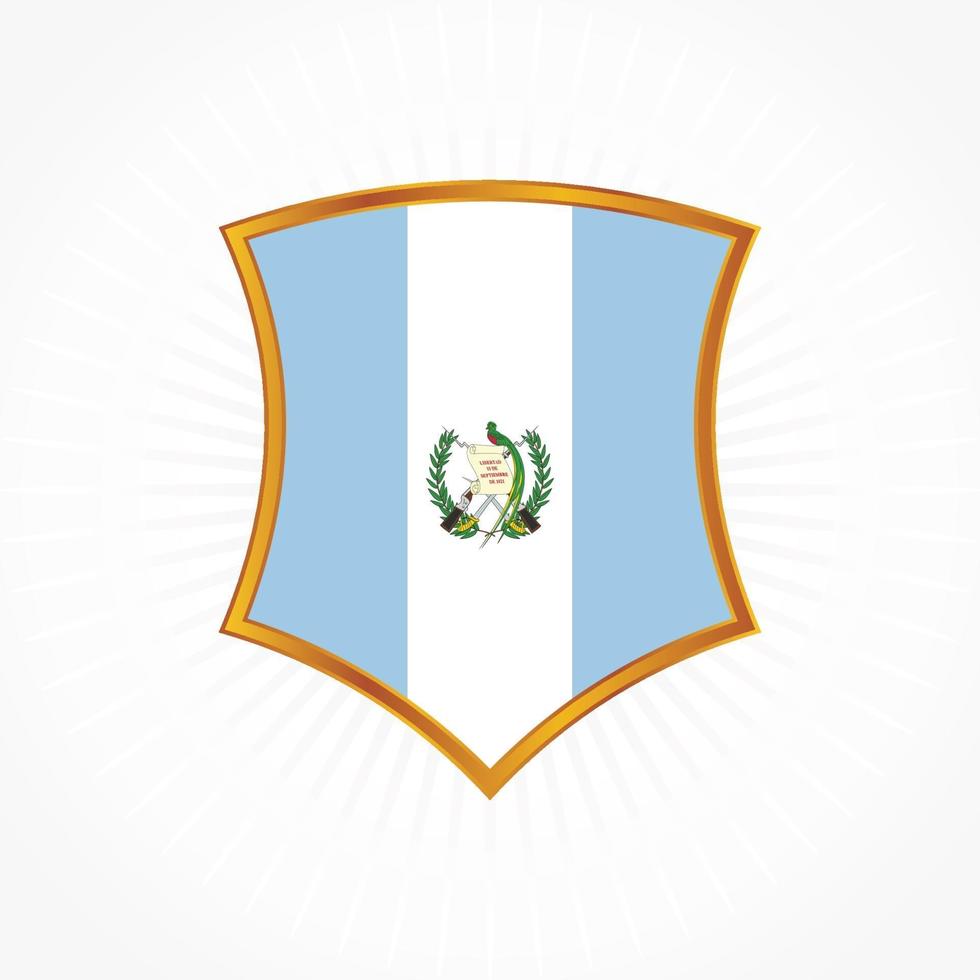 Guatemala-Flaggenvektor mit Schildrahmen vektor