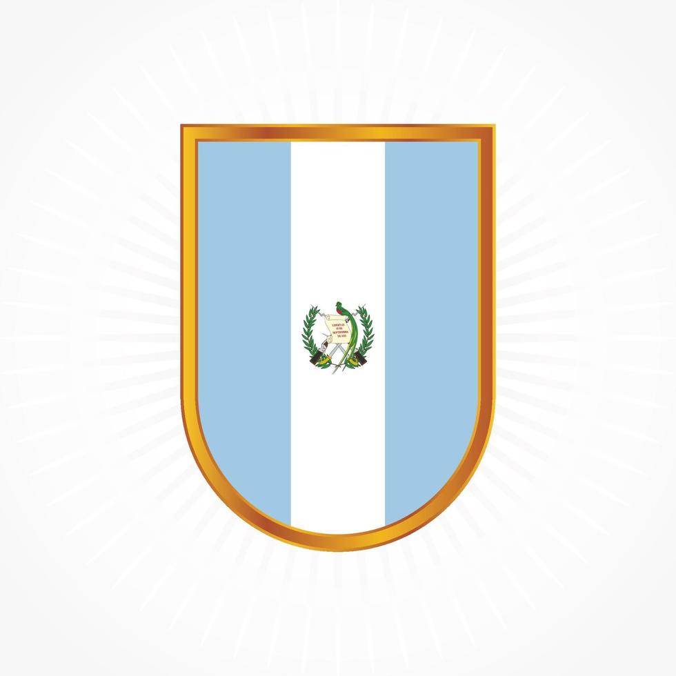 Guatemala-Flaggenvektor mit Schildrahmen vektor