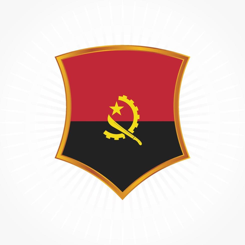 angola flagga vektor med sköldram