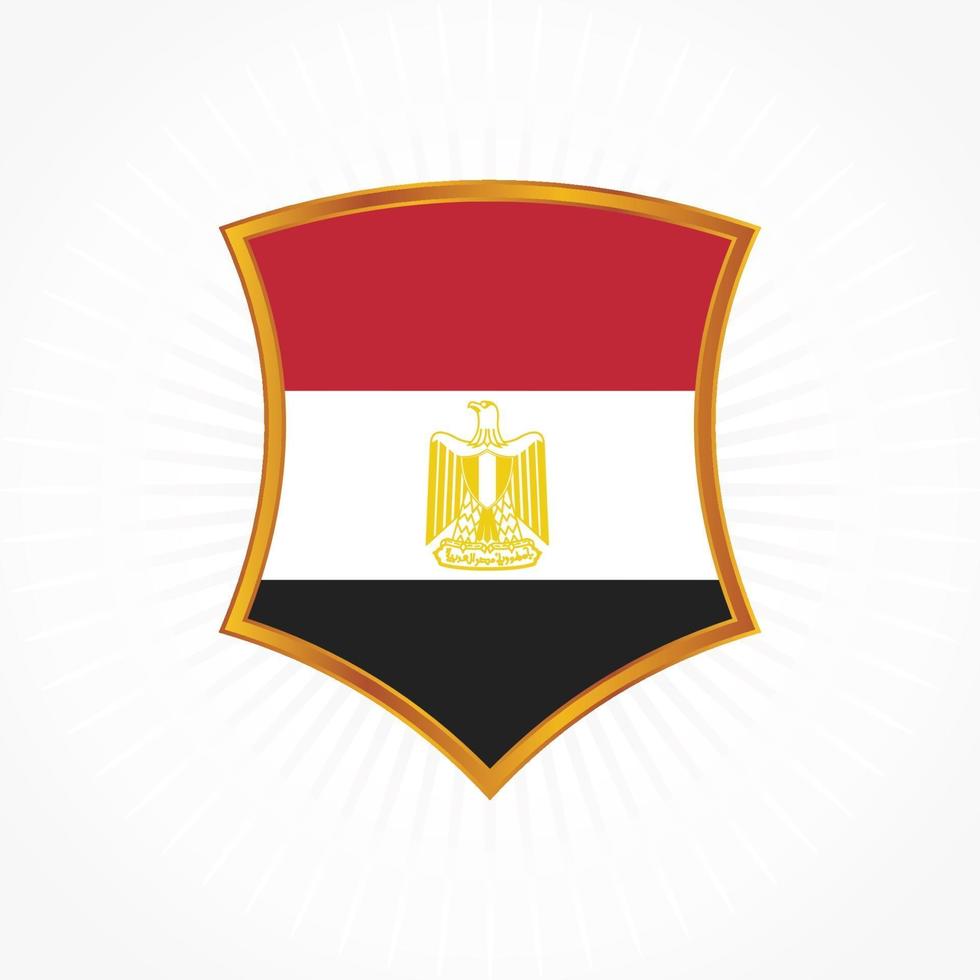 egypten flagga vektor med sköldram