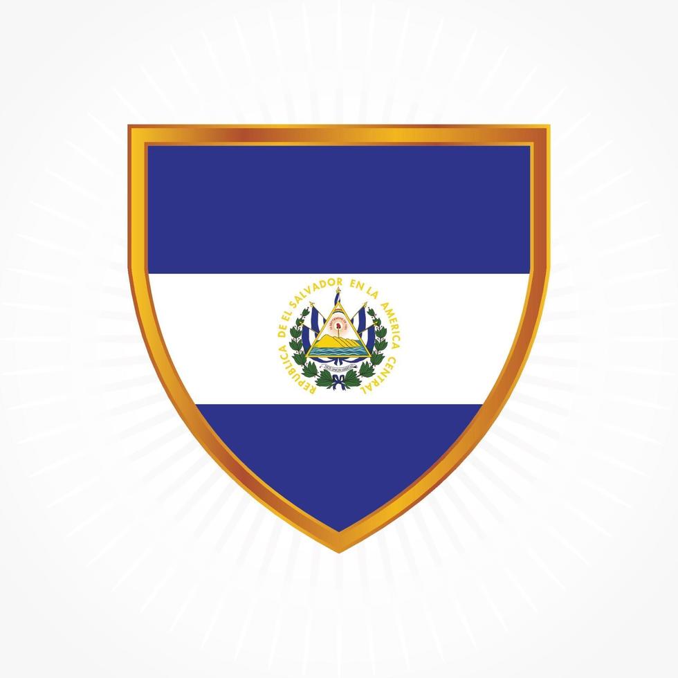 El-Salvador-Flaggenvektor mit Schildrahmen vektor