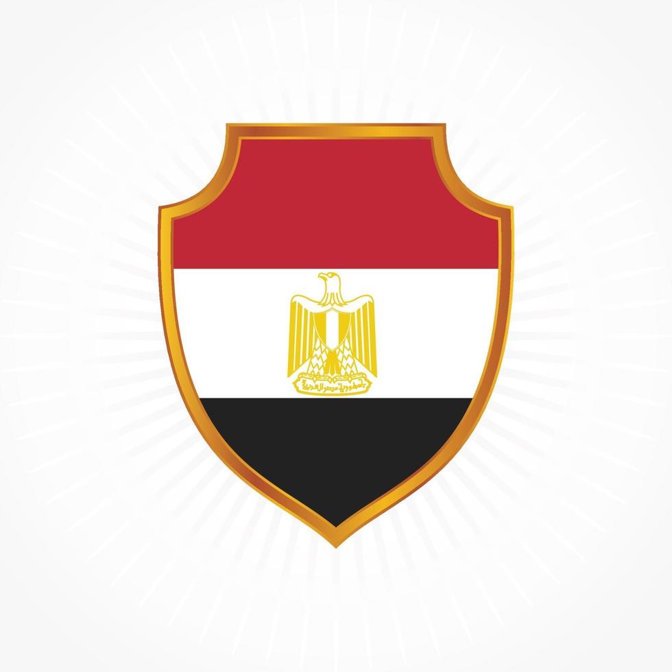 Ägypten-Flaggenvektor mit Schildrahmen vektor