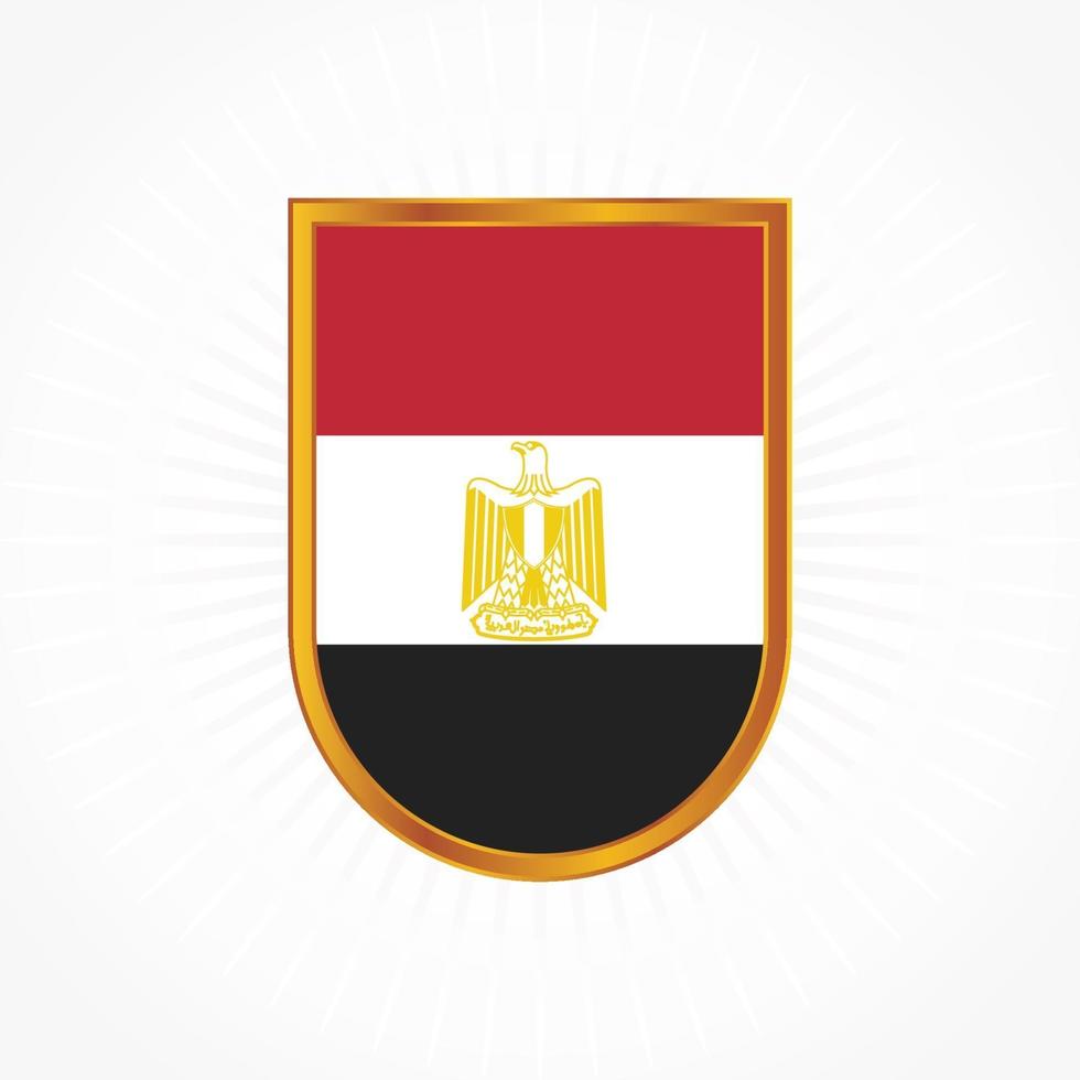 egypten flagga vektor med sköldram