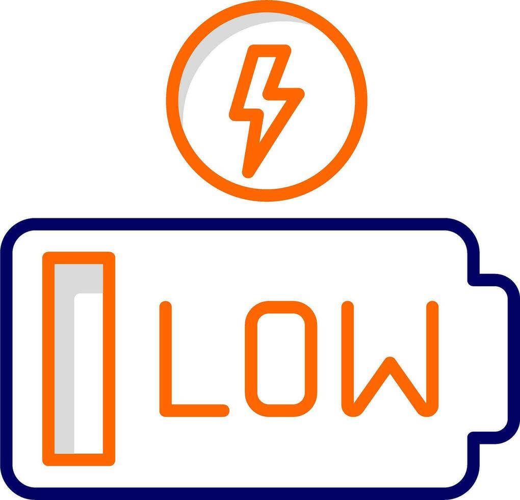 Vektorsymbol für schwache Batterie vektor