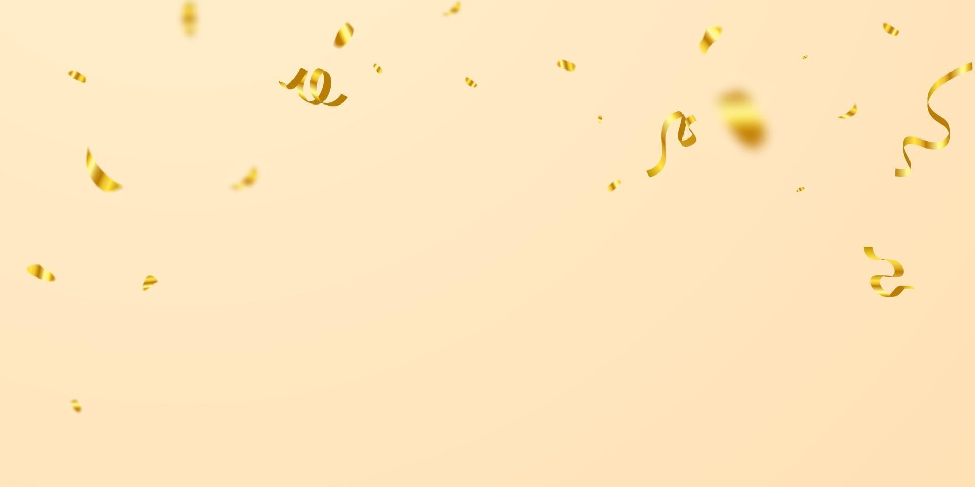 konfetti guld firande band. lyxigt hälsningsrikt kort. vektor