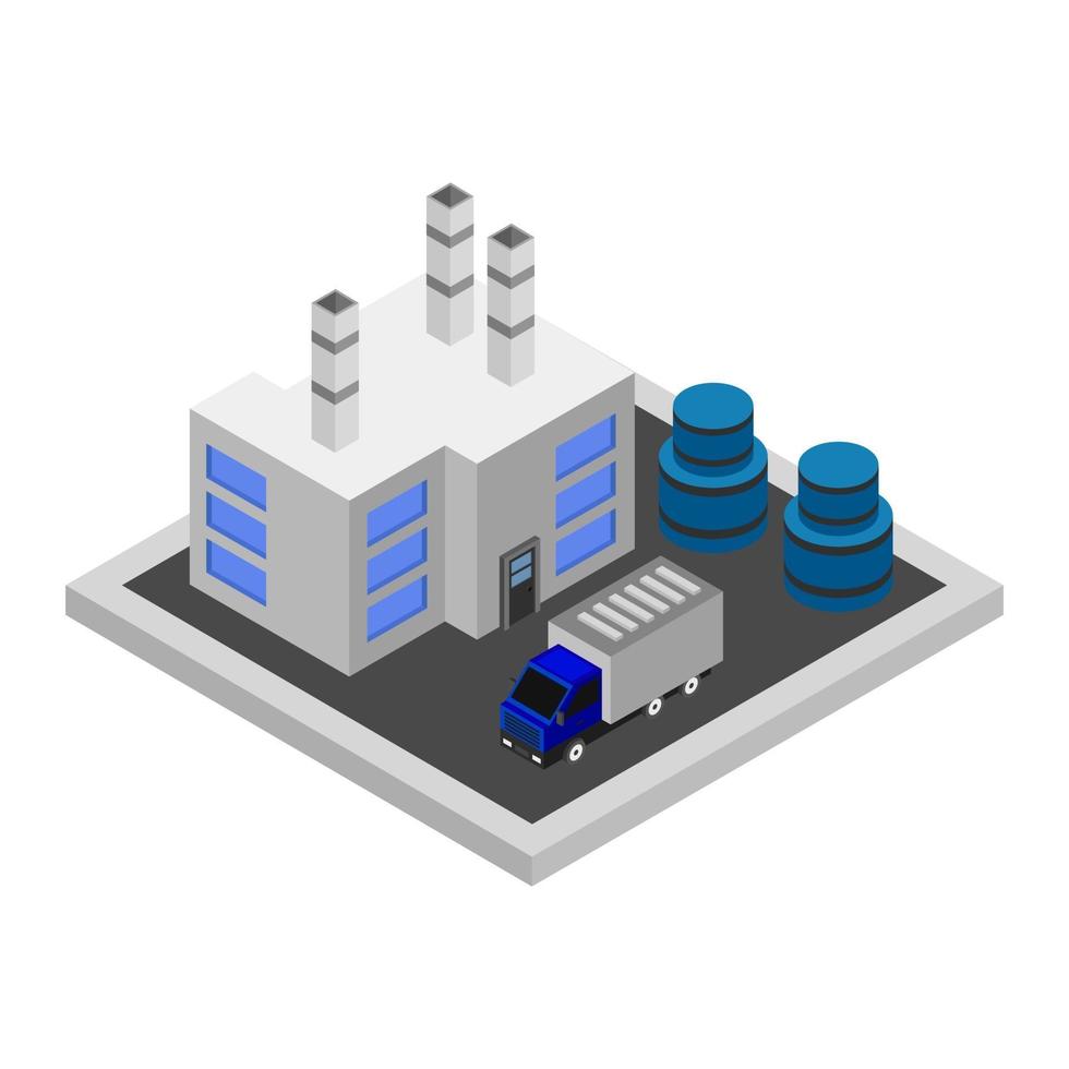 isometrische Industrie auf weißem Hintergrund vektor