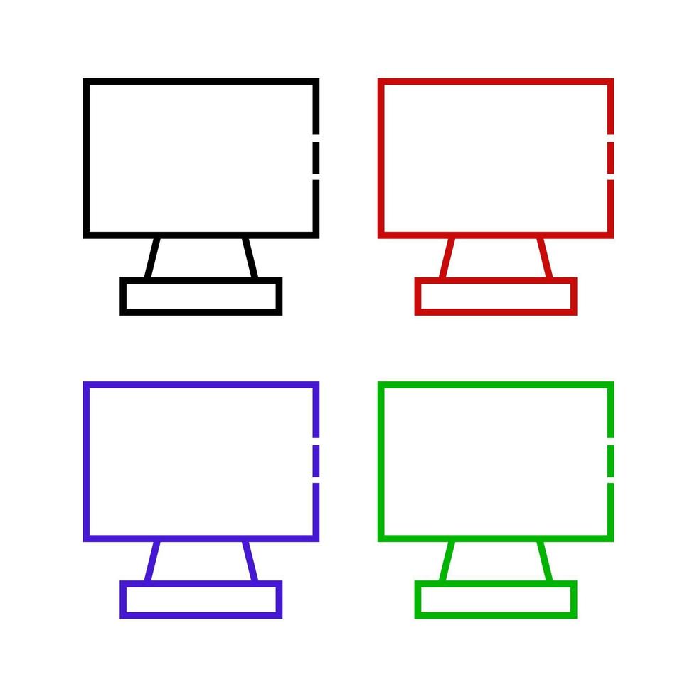 Computer auf weißem Hintergrund dargestellt vektor