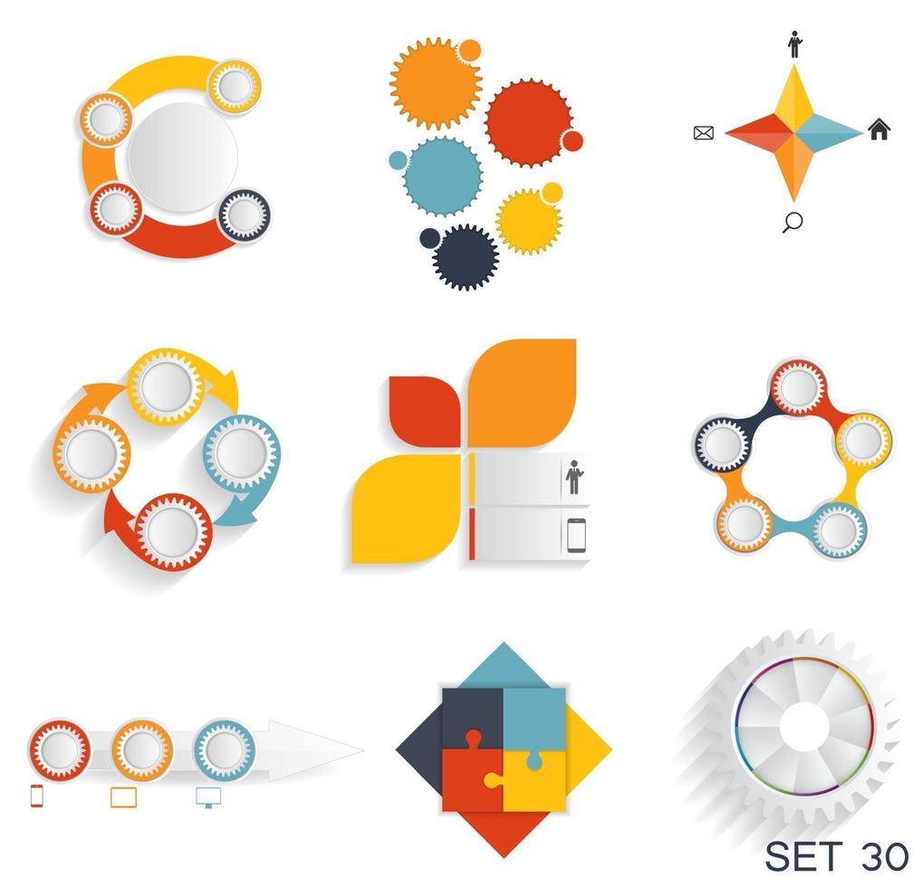 Sammlung von Infografik-Vorlagen für Geschäftsvektorillustrationen vektor