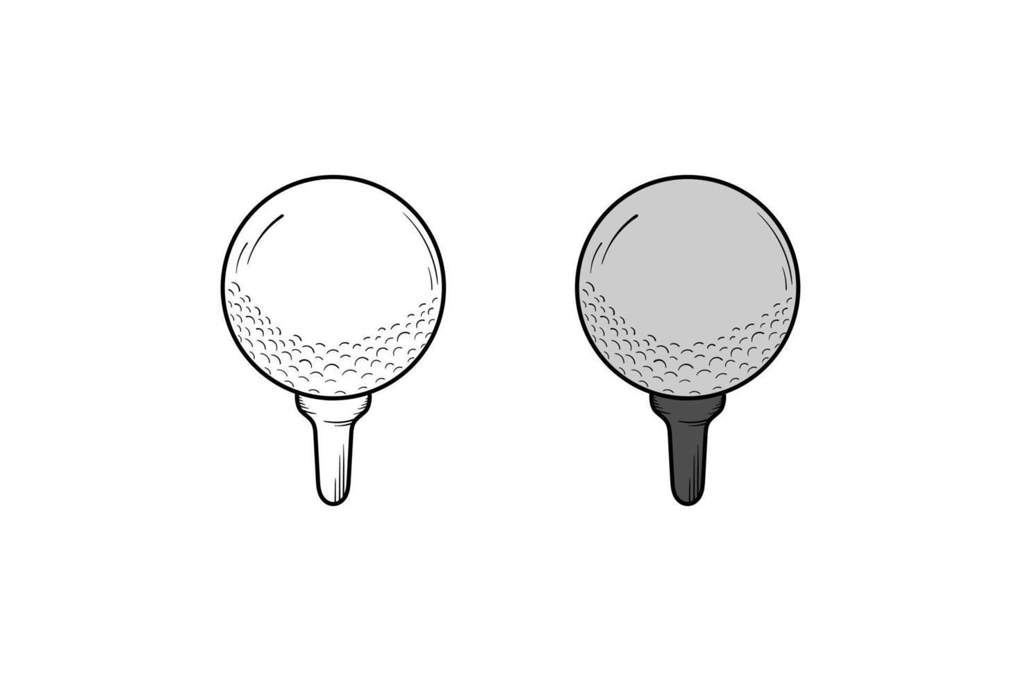 golfboll handritad illustration skiss och färg vektor