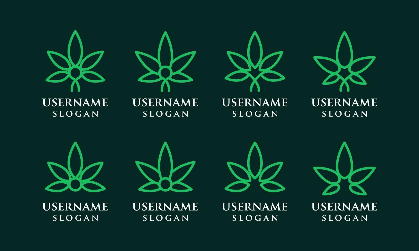 Cannabis-Marihuana-Unkrautblätter im Stil der Strichzeichnungen vektor
