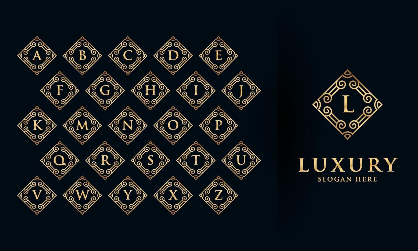 Set von luxuriösen Logo-Design-Ideen für die Anfangsbuchstabensammlung vektor