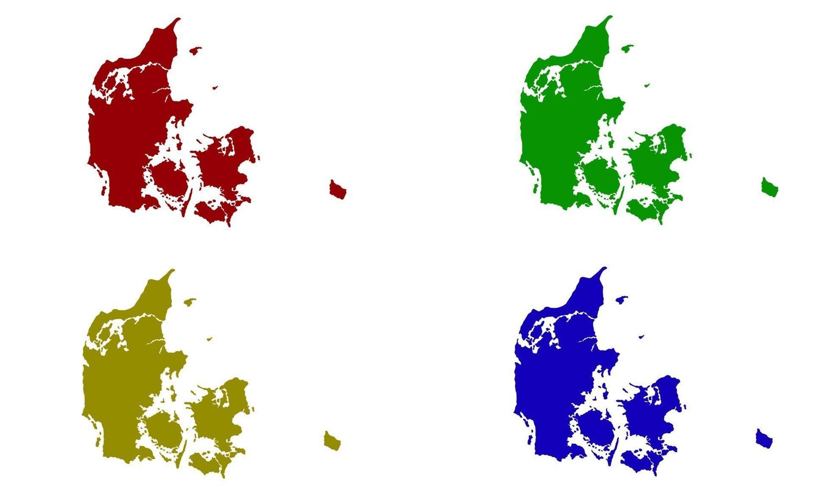 dänemark landkarte silhouette in europa vektor