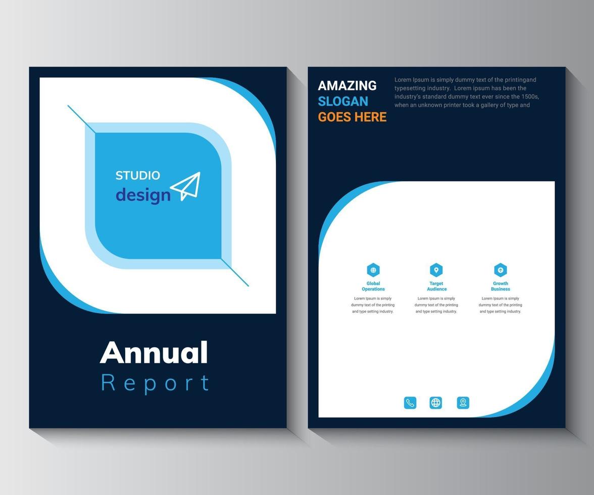 Designvorlage für den Jahresbericht, Broschüre, Poster, Unternehmensflyer vektor