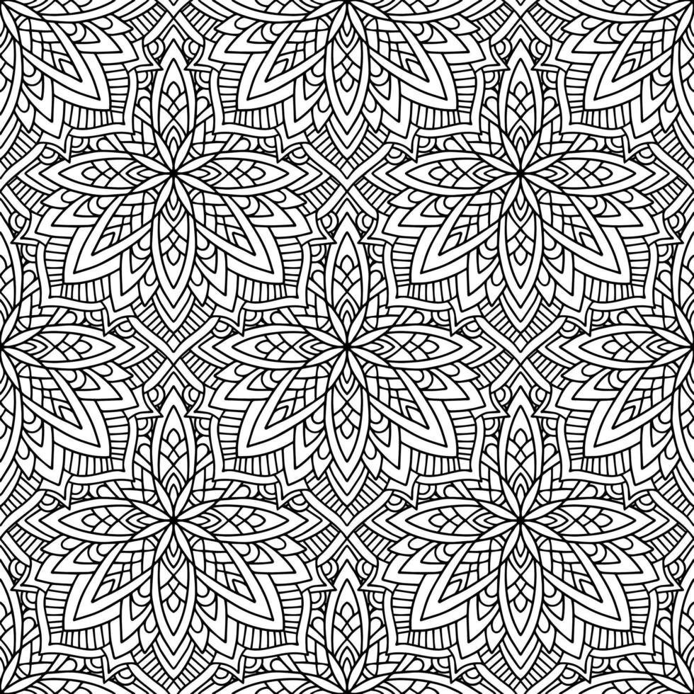 Schwarz-Weiß-Farbe Stammes-Vektor nahtlose Muster. aztekische Zusammenfassung vektor