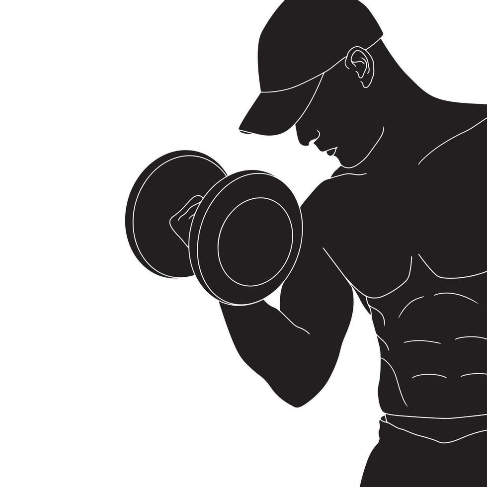 Fitness- und Gesundheits-Charakter-Silhouette-Illustration. vektor