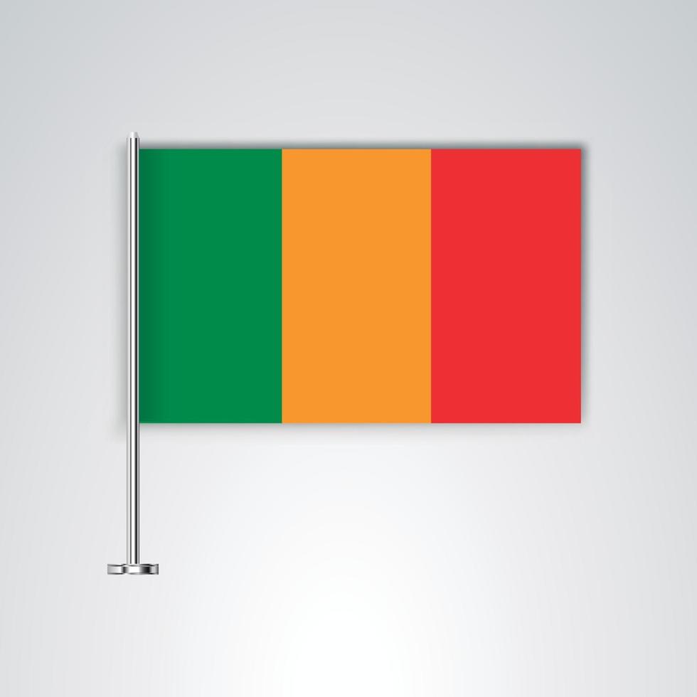 Mali-Flagge mit Metallstab vektor