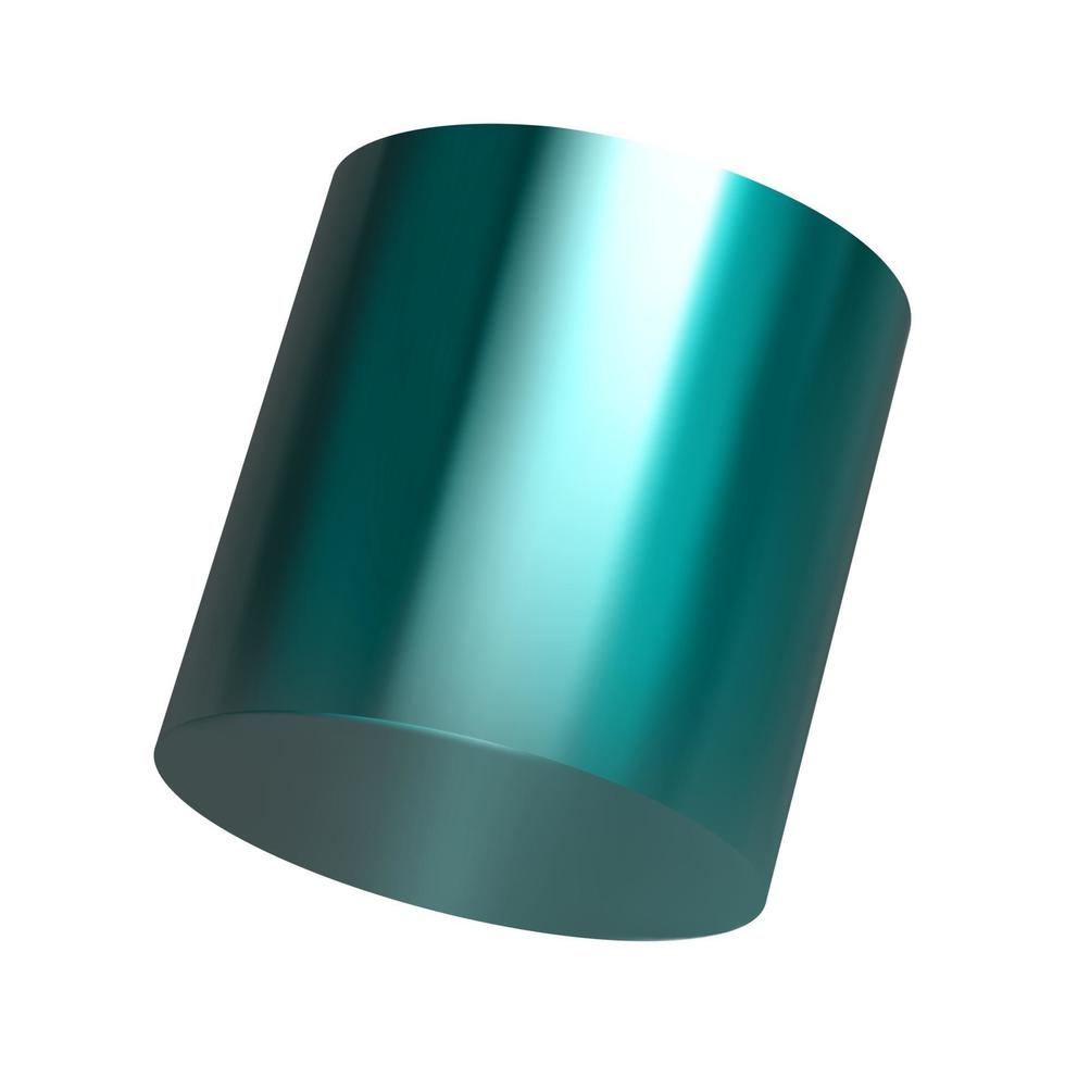realistiska 3d render metalliska färggradient geometriska former objekt vektor