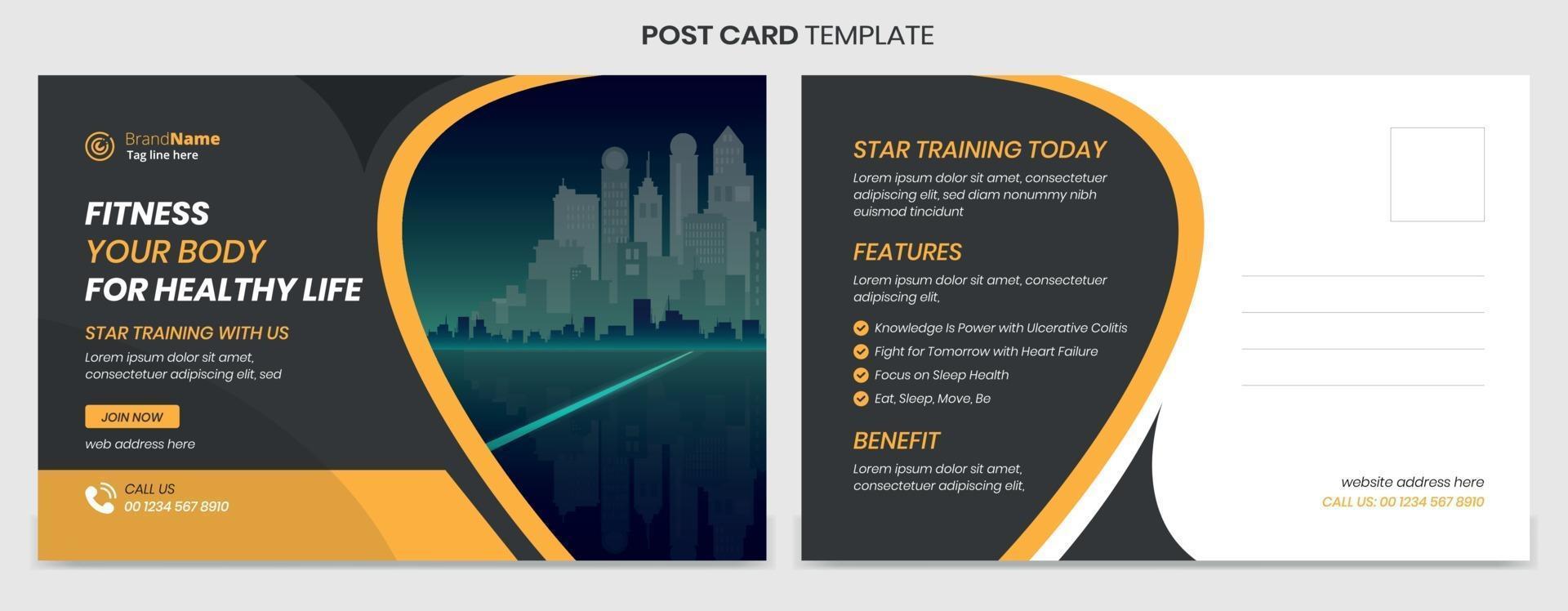 modernes und professionelles Postkarten-Template-Design vektor