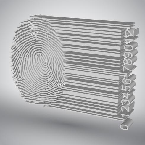 Fingerabdruck, der Barcode-Vektorillustration wird vektor