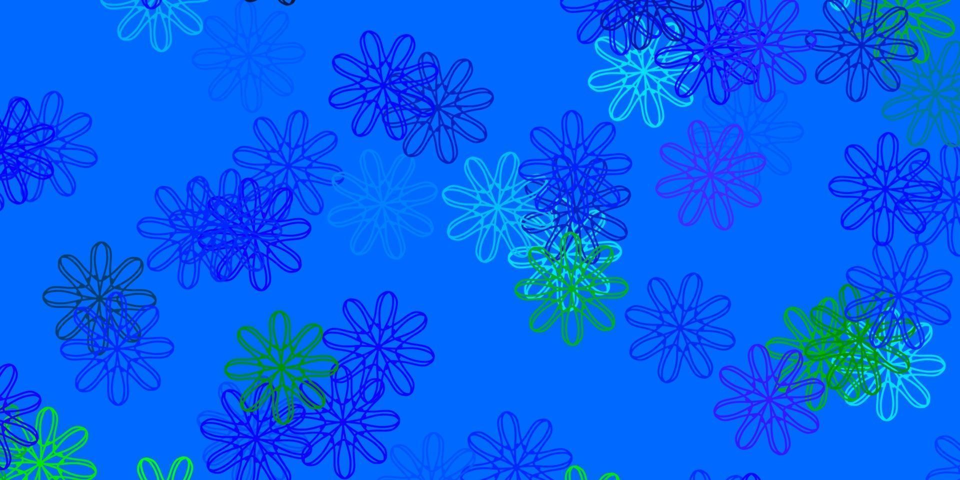 natürliches Layout des hellblauen, grünen Vektors mit Blumen. vektor