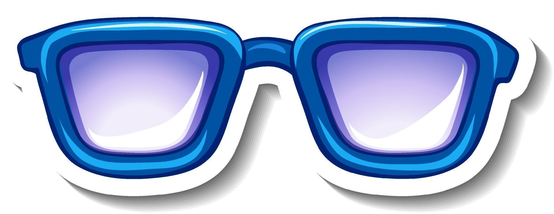 eine Stickervorlage mit blauer Brille vektor