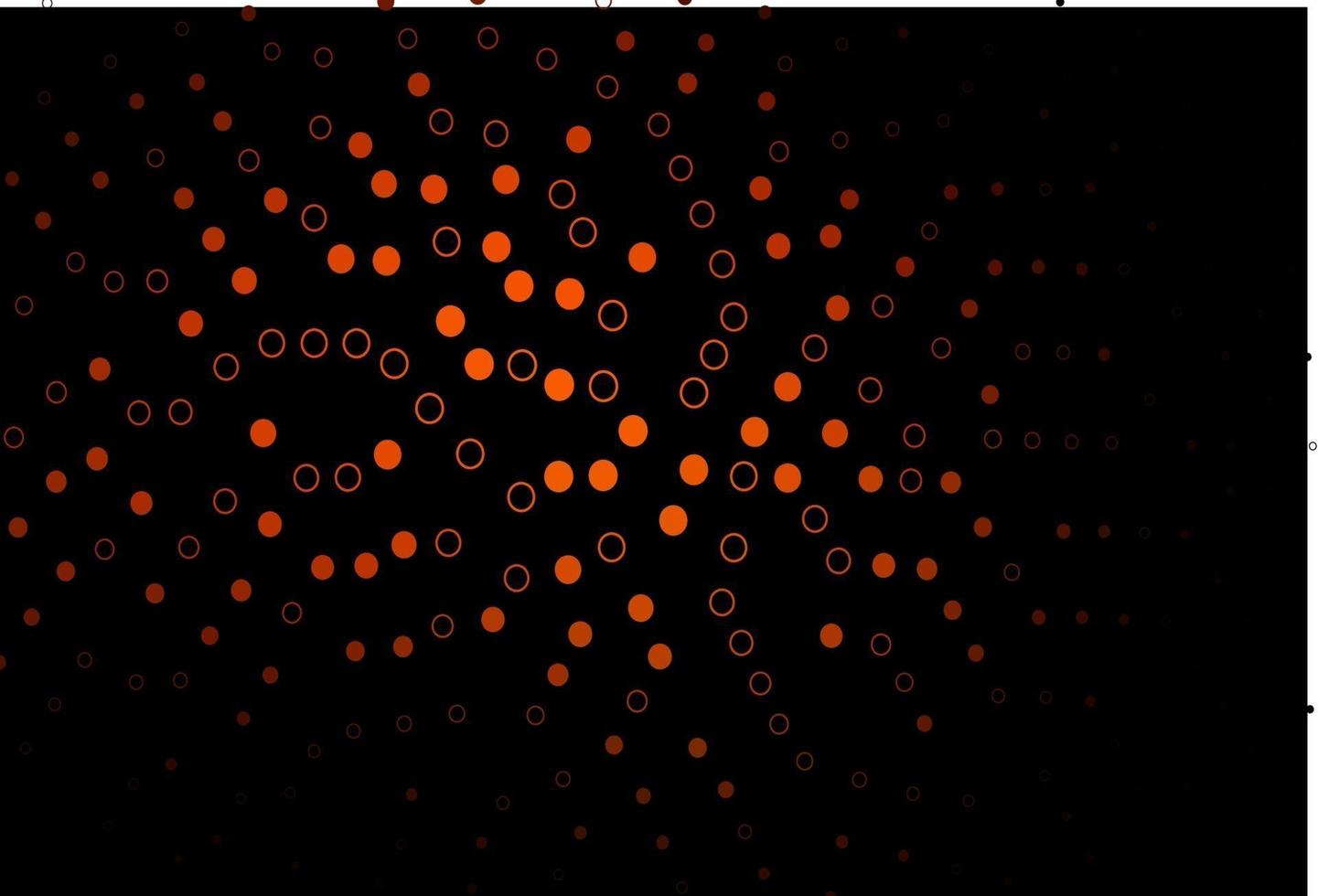 dunkelorange Vektorschablone mit Kreisen. vektor