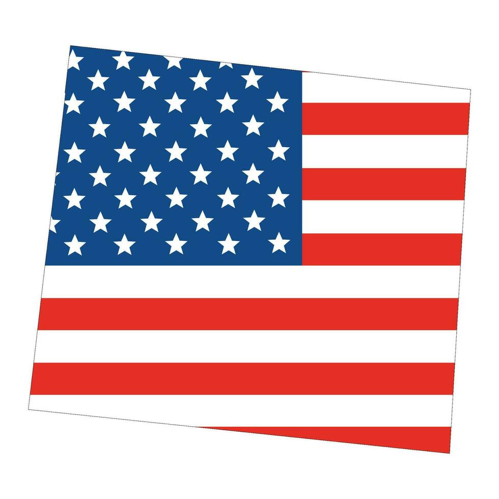 Wyoming mit USA Flagge. USA Karte vektor