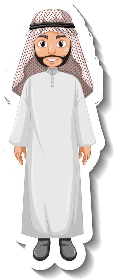 arabischer Mann Cartoon-Figur auf weißem Hintergrund vektor