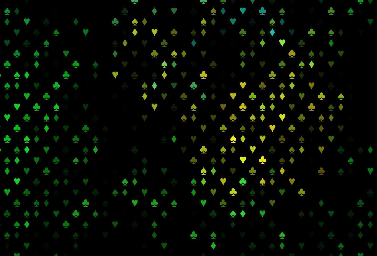 mörkgrön, gul vektorstruktur med spelkort. vektor