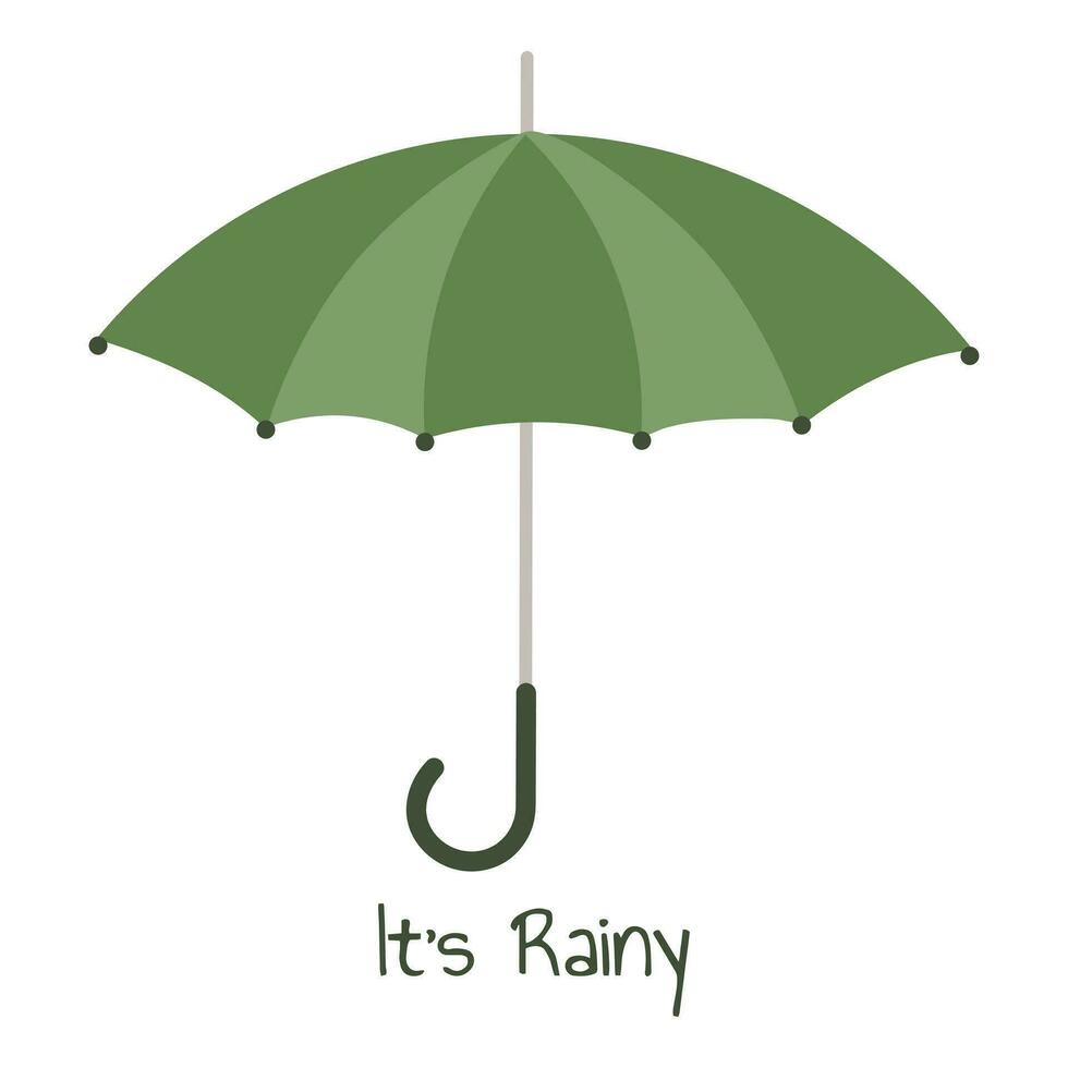 regn paraply och kalligrafi. höst illustration i platt stil. vektor