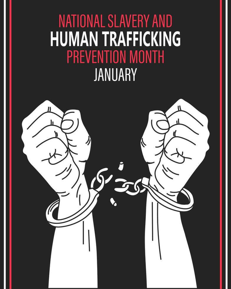 de begrepp av nationell slaveri och mänsklig människohandel, herr- händer ha sönder de kedjor. illustration, vektor. vektor