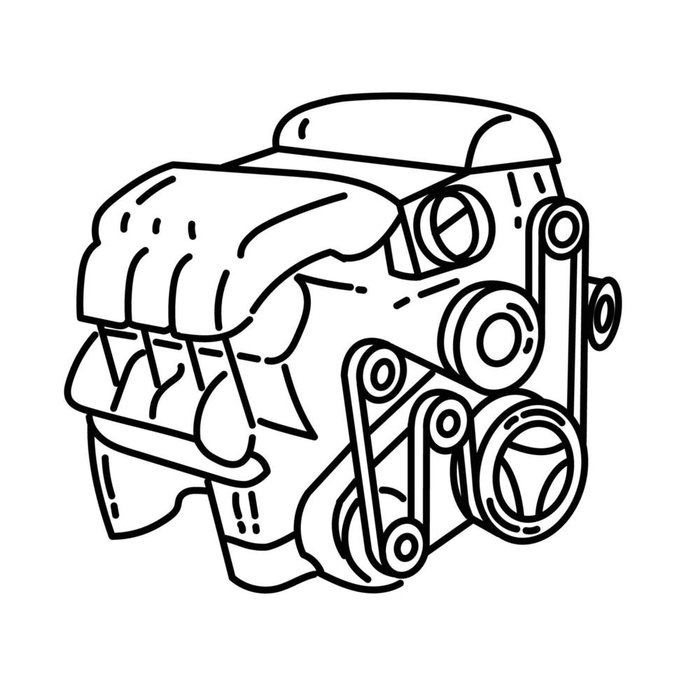 Auto-Motor-Symbol. Gekritzel handgezeichnet oder Umriss-Icon-Stil vektor