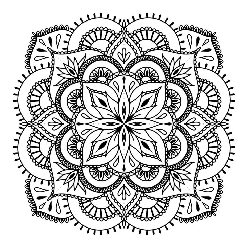 Mandala zum Henna, mehndi, Tätowierung, Dekoration, Färbung Buch. dekorativ runden Ornamente. ethnisch orientalisch kreisförmig Ornament Vektor. Anti-Stress Therapie Zeichnung vektor