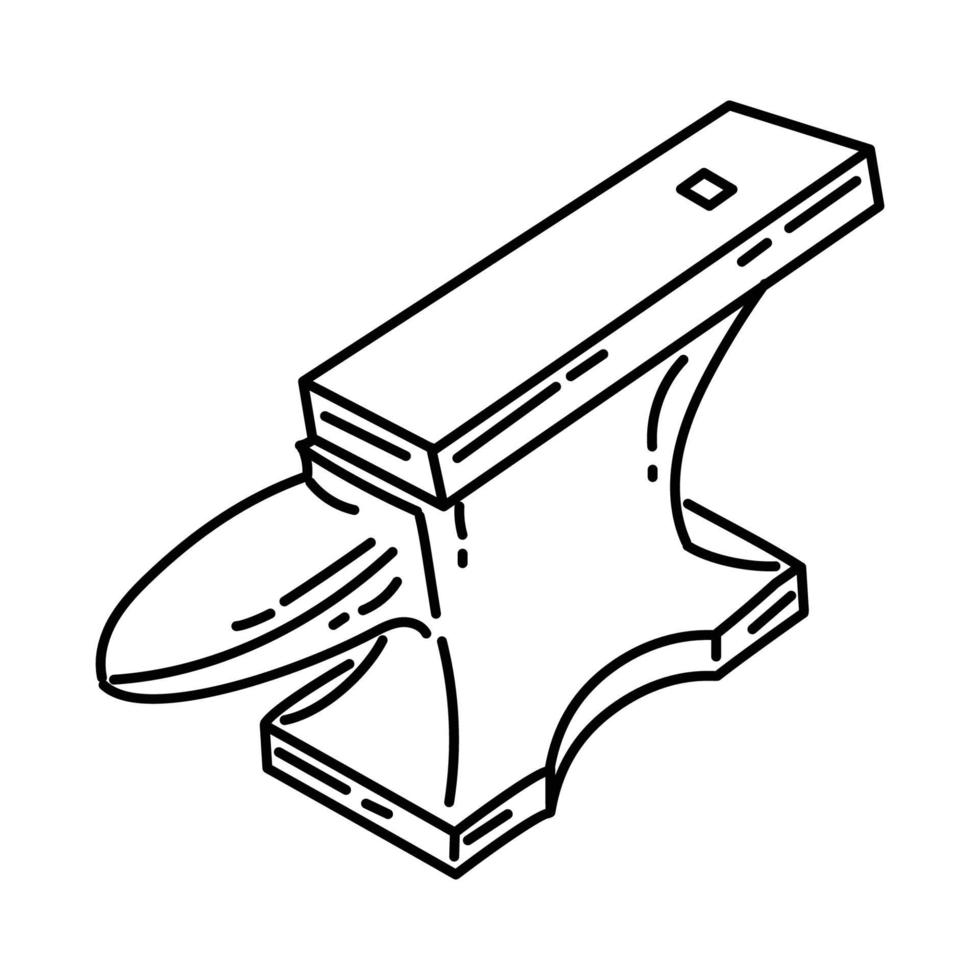 Amboss-Symbol aus Stahl. Gekritzel handgezeichnet oder Umriss-Icon-Stil vektor