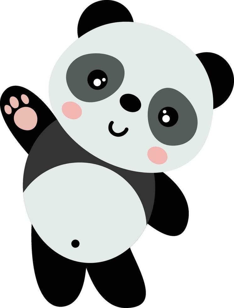 süß komisch Panda isoliert auf Weiß vektor