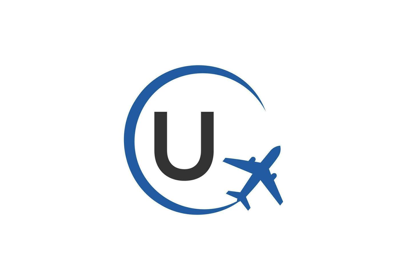 Brief u Luft Reise Logo Design Vorlage vektor