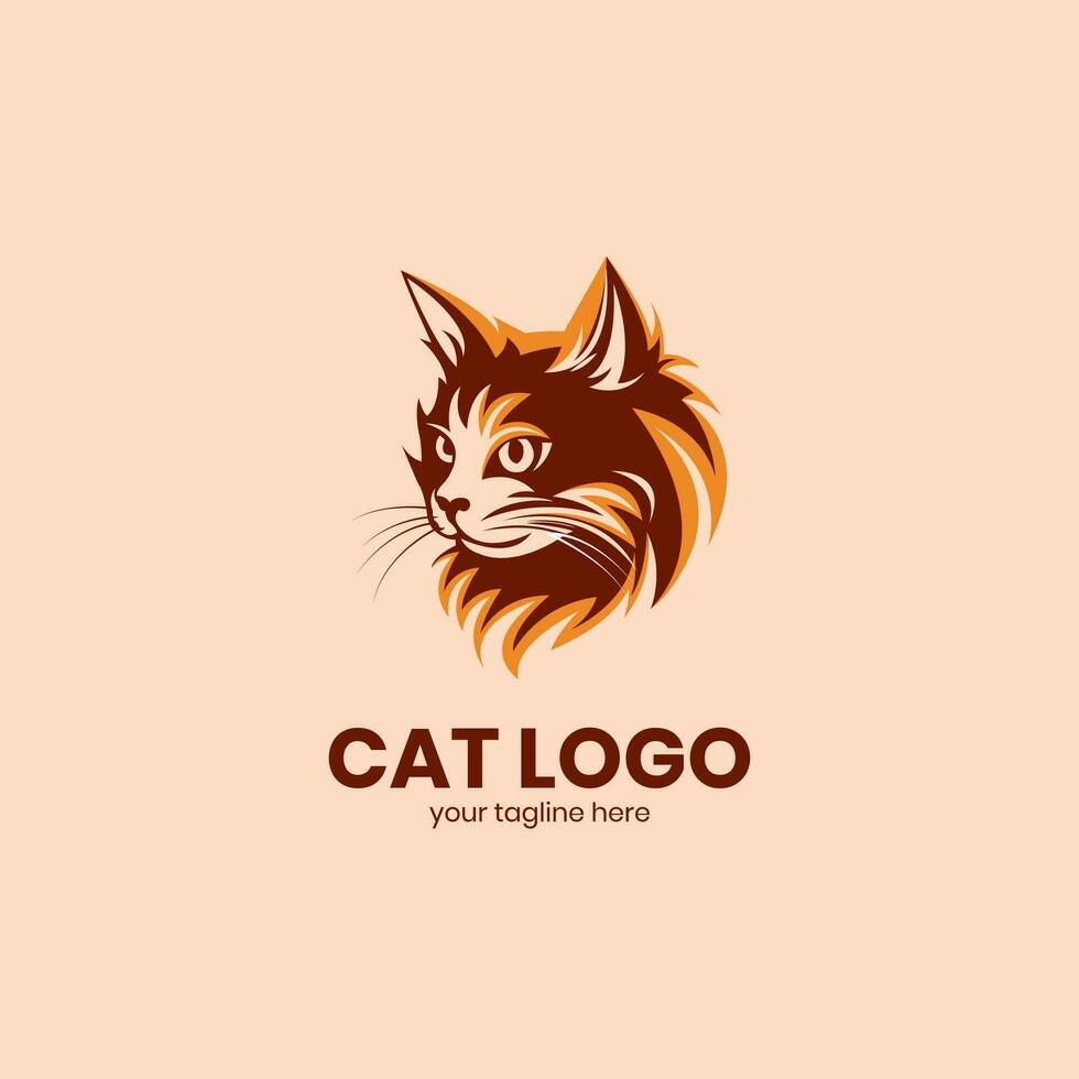 katt logotyp design vektor stock illustration