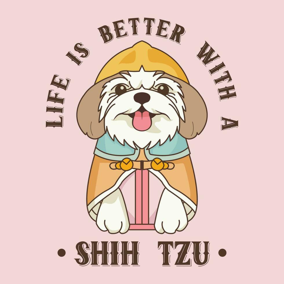 shih tzu T-Shirt Design Vektor Illustration